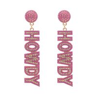 1 Pair Ig Style Letter Boots Inlay Alloy Rhinestones Pearl Drop Earrings main image 1