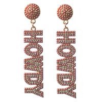 1 Pair Ig Style Letter Boots Inlay Alloy Rhinestones Pearl Drop Earrings sku image 4
