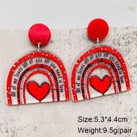1 Pair Elegant Lady Streetwear U Shape Geometric Heart Shape Arylic Drop Earrings main image 3