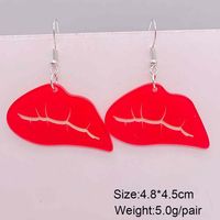 1 Pair Casual Lady Lips Heart Shape Arylic Drop Earrings sku image 3