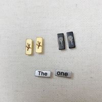 1 Pair Ig Style Simple Style Letter Flower Rectangle Plating Stainless Steel Ear Studs main image 1