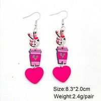 1 Pair Cute Lady Geometric Boots Wood Earrings main image 5