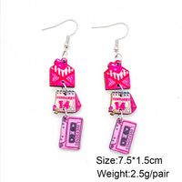 1 Pair Cute Lady Geometric Boots Wood Earrings sku image 3