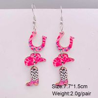 1 Pair Cute Lady Geometric Boots Wood Earrings sku image 2