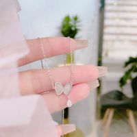 Elegant Simple Style Butterfly Sterling Silver Plating Inlay Hetian Jade Zircon Rhodium Plated Necklace main image 4