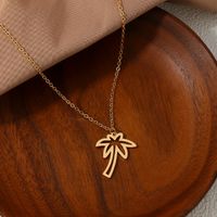 Ig Style Sweet Simple Style Coconut Tree Alloy Hollow Out Women's Pendant Necklace main image 5