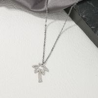 Ig Style Sweet Simple Style Coconut Tree Alloy Hollow Out Women's Pendant Necklace main image 8