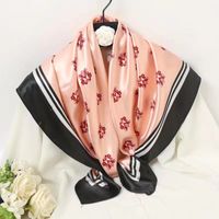 Women's Elegant Sweet Geometric Satin Printing Silk Scarf sku image 5