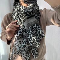 Women's Elegant Leopard Polyester Printing Silk Scarf main image 5