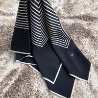 Women's Elegant Stripe Satin Printing Silk Scarf main image 3
