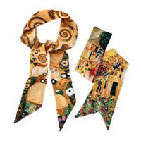 Women's Retro Oil Painting Polyester Silk Scarf main image 2