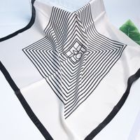 Women's Elegant Geometric Polyester Printing Silk Scarf sku image 3