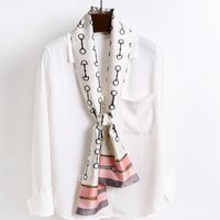 Women's Elegant Printing Satin Silk Scarf sku image 7