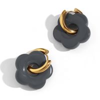 1 Pair Basic Sweet Classic Style Flower Plating Stainless Steel Arylic 18k Gold Plated Drop Earrings sku image 9