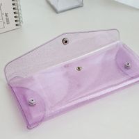 Solid Color Pvc Class Learning Simple Style Pencil Case main image 5