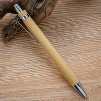 1 Piece Color Block Class Learning Daily Bamboo Wood Simple Style Ballpoint Pen sku image 1