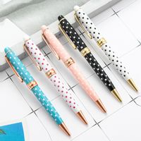 1 Piece Round Dots Color Block Class Learning Metal Cute Ballpoint Pen main image 5