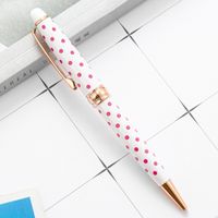 1 Piece Round Dots Color Block Class Learning Metal Cute Ballpoint Pen sku image 4