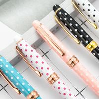 1 Piece Round Dots Color Block Class Learning Metal Cute Ballpoint Pen main image 1