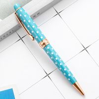 1 Piece Round Dots Color Block Class Learning Metal Cute Ballpoint Pen sku image 2