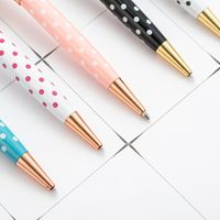 1 Piece Round Dots Color Block Class Learning Metal Cute Ballpoint Pen main image 3