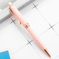 1 Piece Round Dots Color Block Class Learning Metal Cute Ballpoint Pen sku image 1