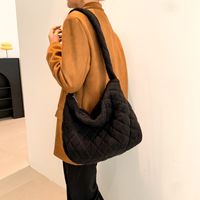 Unisex Corduroy Solid Color Vacation Sewing Thread Square Zipper Shoulder Bag main image 2