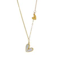 304 Stainless Steel 18K Gold Plated Sweet Commute Plating Heart Shape Shell Pendant Necklace main image 2