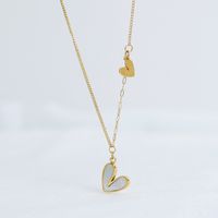304 Stainless Steel 18K Gold Plated Sweet Commute Plating Heart Shape Shell Pendant Necklace main image 7