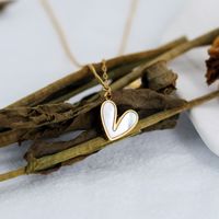304 Stainless Steel 18K Gold Plated Sweet Commute Plating Heart Shape Shell Pendant Necklace main image 5