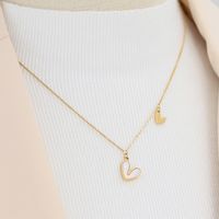 304 Stainless Steel 18K Gold Plated Sweet Commute Plating Heart Shape Shell Pendant Necklace main image 4