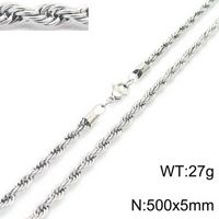 Fashion Twist Stainless Steel Plating Unisex Necklace 1 Piece sku image 5