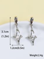 1 Pair Simple Style Star Heart Shape Bow Knot Plating Inlay Alloy Rhinestone Acrylic Gem Resin White Gold Plated Earrings main image 3