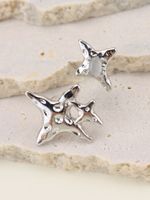 1 Pair Simple Style Star Heart Shape Bow Knot Plating Inlay Alloy Rhinestone Acrylic Gem Resin White Gold Plated Earrings main image 1