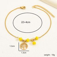Vacation Bohemian Beach Tree 201 Stainless Steel Plastic Beaded Plating 18K Gold Plated Women's Anklet main image 11