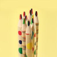 1 Set Color Block Class Learning Daily Wood Cute Pencil main image 4