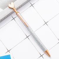 1 Piece Heart Shape Class Learning Daily Metal Cute Ballpoint Pen sku image 3