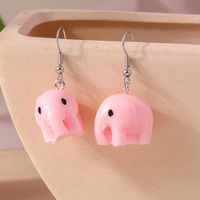 1 Pair Cute Elephant Alloy Drop Earrings sku image 2