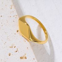 304 Stainless Steel 18K Gold Plated Retro Plating Rhombus Rings main image 1