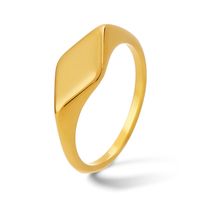 Edelstahl 304 18 Karat Vergoldet Lässig Einfacher Stil Überzug Rhombus Ringe sku image 1