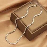 Glam Simple Style Geometric Copper Plating Inlay Zircon 18k Gold Plated Choker main image 1