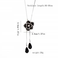Ig-stil Einfacher Stil Blume Legierung Glas Kupfer Inlay Strasssteine Frau Pulloverkette main image 2