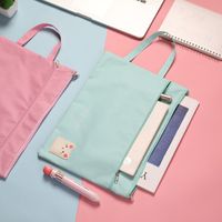 Solid Color Pp Cotton Class Learning School Cartoon Style Pastoral Solid Color Stationery Storage Bag main image 5