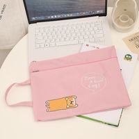 Solid Color Pp Cotton Class Learning School Cartoon Style Pastoral Solid Color Stationery Storage Bag sku image 4