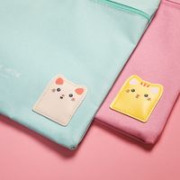 Solid Color Pp Cotton Class Learning School Cartoon Style Pastoral Solid Color Stationery Storage Bag main image 4