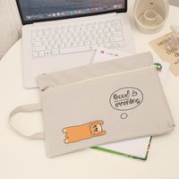 Solid Color Pp Cotton Class Learning School Cartoon Style Pastoral Solid Color Stationery Storage Bag sku image 6