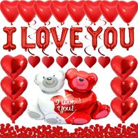Valentine's Day Simple Style Classic Style Letter Heart Shape Emulsion Masquerade Business Carnival Balloons sku image 3