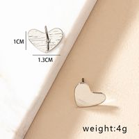 1 Pair Simple Style Heart Shape Plating Alloy Gold Plated Ear Studs main image 2