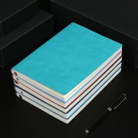1 Piece Solid Color Learning School Imitation Leather Double Gummed Paper Business Notebook main image 3
