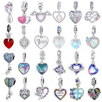 Simple Style Heart Shape Sterling Silver Inlay Rhinestones Charms Jewelry Accessories main image 1